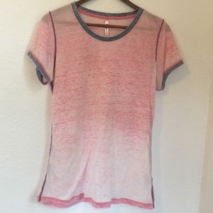 FREE w purchase!! Pink Ombre ringer tee size Large